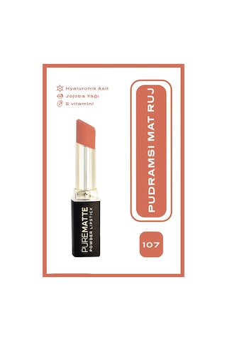 Pure Matte Powder Lipstick No: 107 - Pudralı Mat Ruj