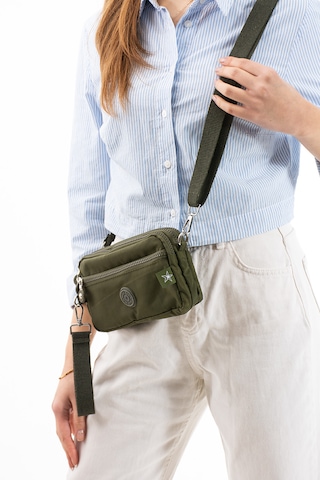 Nemo Bags Haki Unisex Cüzdan, 4 Gözlü, Telefonluk, Crinkle Kumaş, Çapraz Askılı Omuz Çantası, 20x12cm Haki