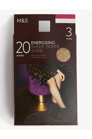 Marks & Spencer 3'lü 20 Denye Külotlu Çorap Seti T60004290 Bej