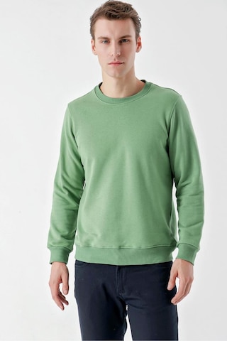 Slimfit Bisiklet Yaka Düz Renk 2 İplik Erkek Sweatshirt 001