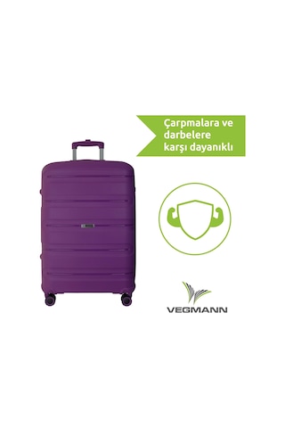Vegmann Polipropilen Pp Atlas Violet Büyük Boy Valiz Violet