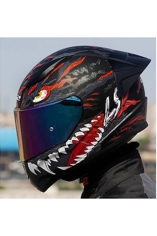 Ls2 Rapıd 2 Race Kaıju Fullface Motosiklet Kaskı Gökkuşağı Camlı Siyah