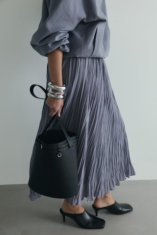 Suud Collection Gri Donette Piliseli Etek