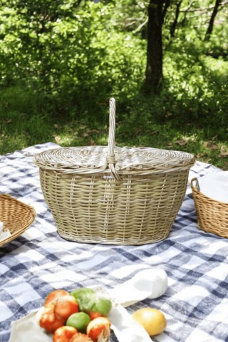 Büyük Boy Xxl Hasır Kapaklı Piknik Sepeti