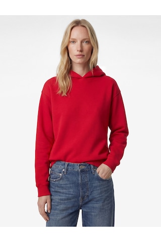 Koton Üç İplik Şardonlu Uzun Kollu Kapüşonlu Basic Sweatshirt Kırmızı 6wak10032ek