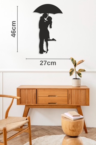Şemsiye Altında Kadın Ve Erkek Mdf Duvar Dekorasyon Dekorasyon