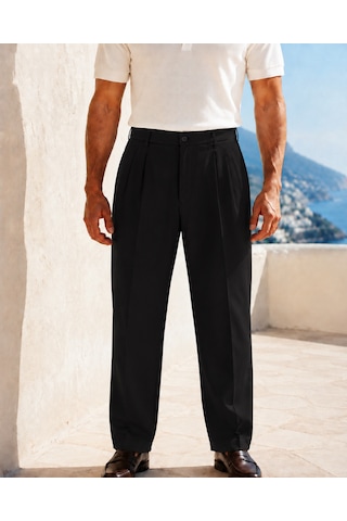 Danger Erkek Baggy Fit Pileli Kumaş Pantolon Siyah 0172dngr