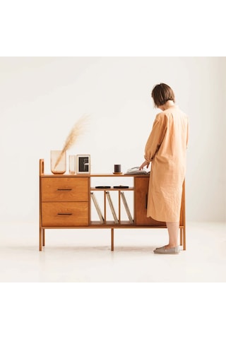 Woodesk Brise, Ahşap, Dolap Ve Konsol, 140x90, Tik Renk