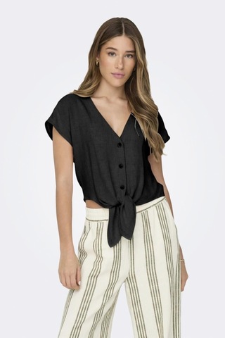 Onlsıesta Ss Knot Lın Bl Shırt Pnt Noos Siyah Renk