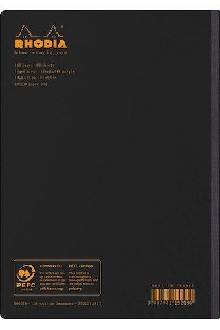 Rhodia Composition Book A5 Çizgili Defter Black 119219c Siyah