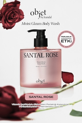 Pürüzsüzleştirici Nemlendirici Saten Bitişli Duş Jeli Kundal Moist Gleam Body Wash Santal Rose Odunsu