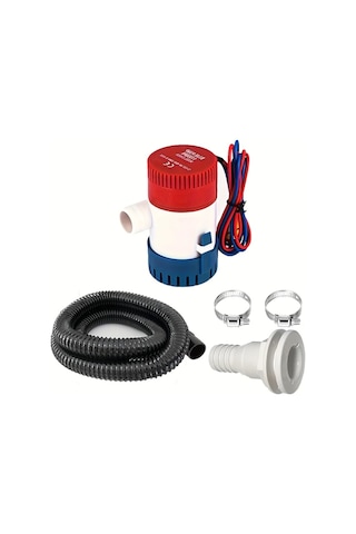 Honeybeeshop 1 Takım 1100 Gph 12v Bilge Pompası Boru Kiti Hortum 12 Klips Gövde Aksesuarları Balıkçı Tekneleri Küçük Sürat Tekneleri Yatlar İçin
