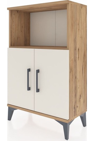 Arges Komodin 2 Raflı 2 Kapaklı 60x30x96 Çam-aytaşı Çam