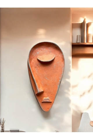 Taş Heykel Duvar Maskesi, El Yapımı Soyut Yarı Yüz Duvar Dekoru, Ev Ve Ofis Hediye Dekor