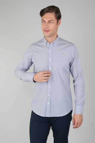 Bisse Uzun Kollu Regular Fit Erkek Çizgili Lacivert Gömlek Gmczg252110 C39 Lacivert