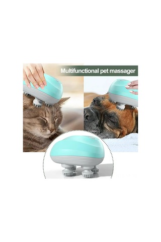 Yifomall Usb Şarjlı Silikon Kafa Ve Evcil Hayvan Masaj Cihazı - Multifonksiyonel, 1200mah Pil, Mavi Mavi
