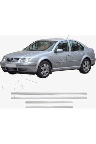 Volkswagen Bora Uyumlu 1998-2004 Krom Yan Kapı Çıtası 4 Parça Paslanmaz Çelik