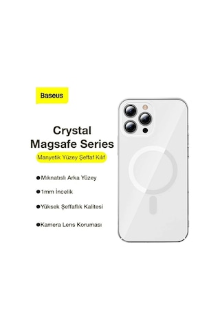 Baseus Crystal İphone 12 Pro Max Kılıf Magsafe Uyumlu Manyetik Kılıf- 5775 Şeffaf
