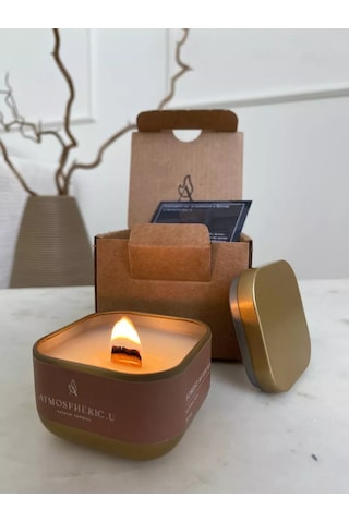 Atmospherıc.u Ahşap Fitilli Aromatik Mum 189350387 Altın Rengi