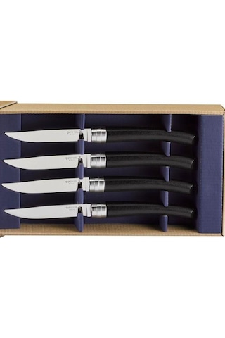 Opinel Chic 4'lü Et Bıçağı Seti - Abanoz Ağacı Ebony Siyah
