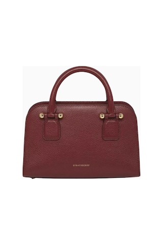 Strathberry Mini Georgia Tote Çanta Burgundy Oxblood, Şık Ve Işlevsel Omuz Çantası Bordo