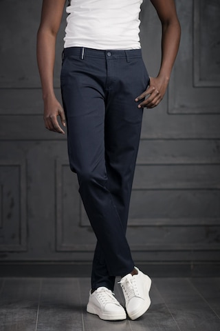 Perpant Slimfit Küçük Armürlü Yazlık Pamuklu Gabardin Pantolon Lacivert