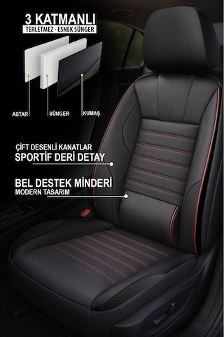 Naz Oto Stone Deri Oto Koltuk Kılıfı - Bel Destekli Fiat Egea-linea-punto-albea-marea-tipo-uno Uyumlu