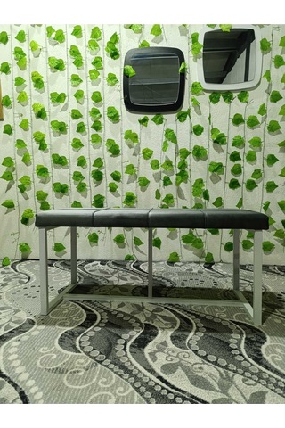 Özcan Metal Puf Bench Metal Ayaklı Bench Puf Bank Antre Mutfak Salon Yatak Odası Puf Bank 105 40 Gri