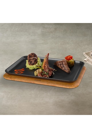Lava Döküm Dikdörtgen Servis Tabağı Ölçü 34x25cm.