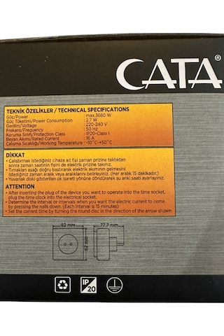 Cata Ct-9180 3680w 16 Amper Mekanik Zaman Saati 8 Adet