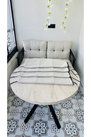 Bahçe Balkon Takımı Minder Kılıfı 1 Adet Krem