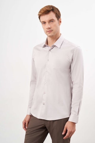 Morven Erkek Taş Pamuk Düz Desen Sert Yaka Slim Fit Gömlek 24mc004123870 Taş Taş
