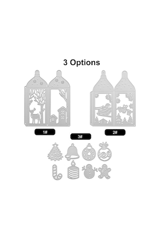 Kangvka 3 Numara Metal Gri Noel Kağıt Kesim Kalıbı - Sanat Ve El İşleri İçin Gri