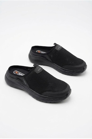 Fort Noka Bert Memory Foam Taban Fileli Anatomik Sabo Erkek Terlik Siyah