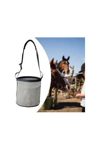 Homyl At Yem Torbası File Nefes Alabilen Güçlendirilmiş Gri Gri