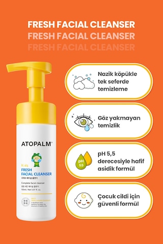 Atopalm Çocuklar İçin Göz Yakmayan Nemlendirici Yüz Temizleme Köpüğü 150 ML