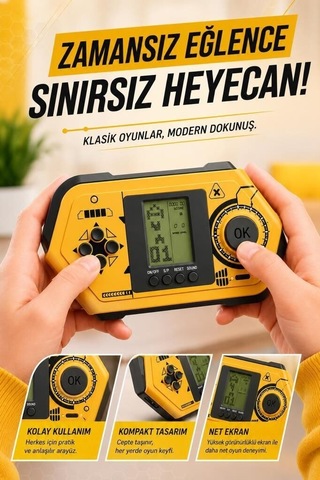 Özel Seri Nostaljik Doğum Tatil Oyun Kolu Atari Joystick Tetris Gameboy Gc015 Sarı