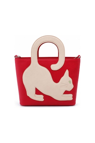 Levano Leather Hakiki Deri Kadın El Ve Omuz Çantası Kedi Figürlü Fermuarlı Çanta Kırmızı Levano Leather Hakiki Deri Kadın El Ve Omuz Çantası Kedi Figürlü Fermuarlı Çanta Kırmızı