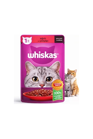 Whiskas Sığırlı Poşet Yaş Mama 85 G 6 Adet