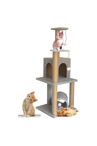 Nursoft T-06 Kedi Tırmalama ve Oyun Evi 110 CM