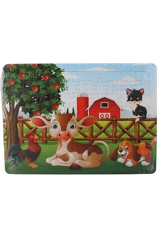 36 Parça Çocuk Puzzle + Boyama Kırmızı Elmalar