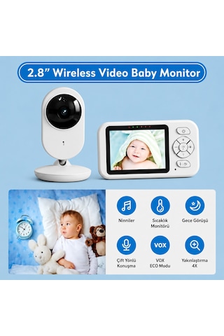 Bebek Kamerası Lcd Ekranlı Gece Görüşlü Bebek Telsizi Bebek Odası Kamerası Monitörü