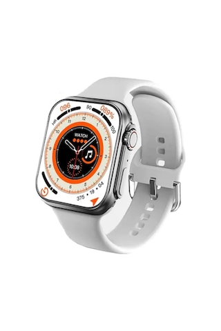 GS8 Watch 8 Ultra Turuncu ve Beyaz Kordonlu Akıllı Saat (İthalatçı Garantili)