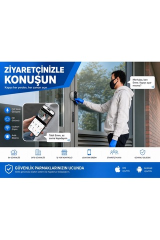 Cmr101 Akıllı Kapı Zili İle Güvende Kalın Akıllı Kamera İle 7/24 Koruma Tek Dokunuşta Güvenlik