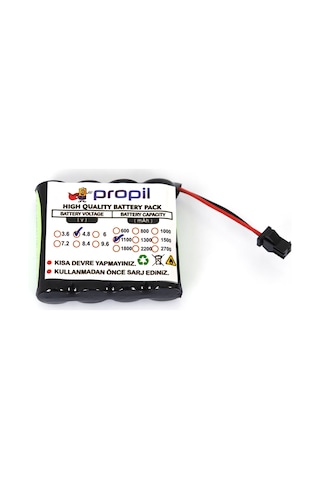 4.8V 2700 Mah Ni-Mh Oyucak Araba Bataryası Siyah Soketli