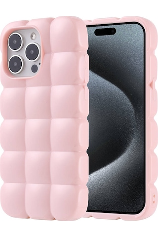 Zore Apple Uyumlu iPhone 15 Pro Max Kılıf Parlak Esnek Silikon Dom Dom Kapak - Beyaz Beyaz