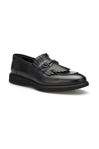 Santo Püsküllü Erkek Deri Loafer Siyah