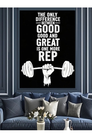 Ahşap Tablo Motivasyonel Fitness Ve Spor Yazısı