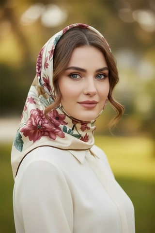 Alfa Aksesuar 03 Mısırlı Polyester Eşarp Desen 2 Fuşya