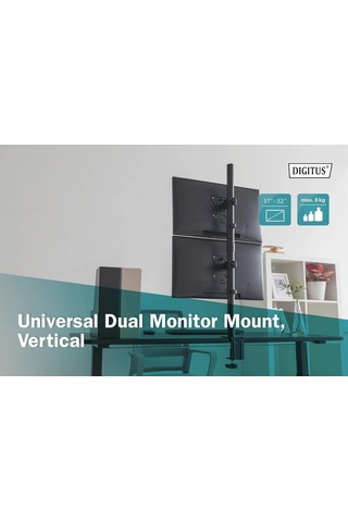 Digitus Evrensel Çift Monitör Tutucu, Dikey Maks. Vesa 100 X 100, Diğer